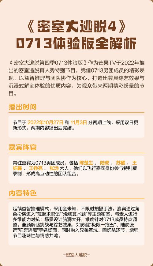 密室大逃脱第四季0713体验版免费观看 | 沉浸式密室逃脱综艺 | 0713男团高能挑战