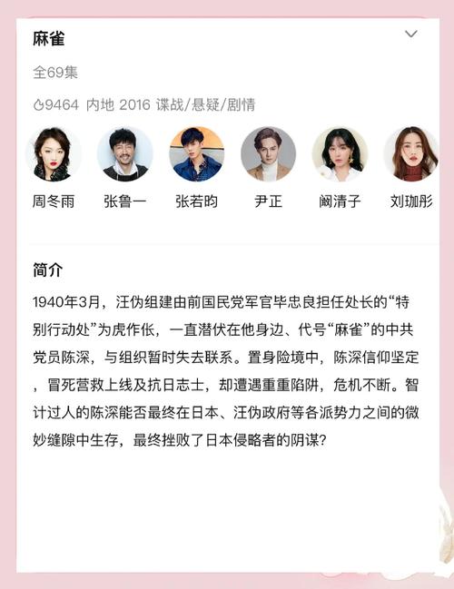 麻雀电视剧免费全集观看 | 谍战剧在线播放资源 | 李易峰周冬雨主演经典 | 免费追剧完整版